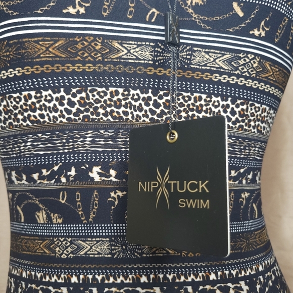 Nip Tuck Swim Women's One Piece Bathing Suit - Size: 6 - Black/Brown-  NWT - Picture 7 of 8
